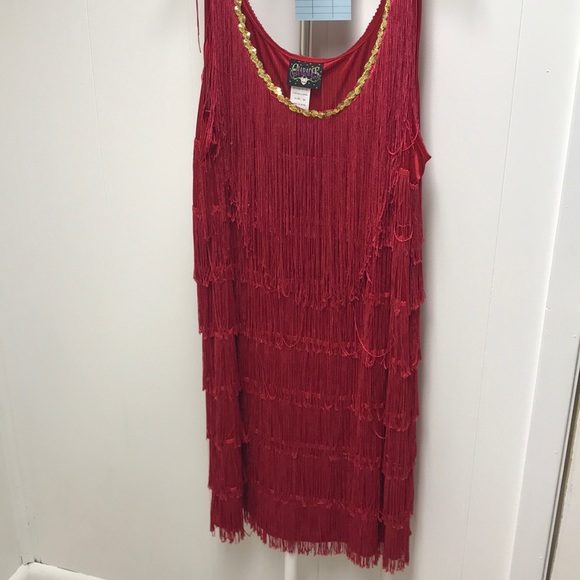 Dresses & Skirts - Red flapper dress costume theater includes beads and headband